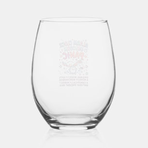 Unicorn Alarm Clock Unicorn Panic Bold Typography Stemless Wine Glass