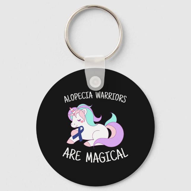 Unicorn Alopecia Warrior Gift Key Ring (Front)