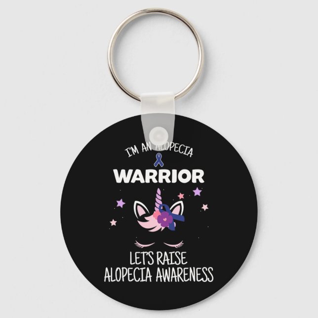 Unicorn Alopecia Warrior Key Ring (Front)