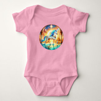 Unicorn and a Desert Fantasy Palace Baby Bodysuit