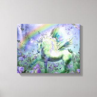 unicorn and butterflies canvas print
