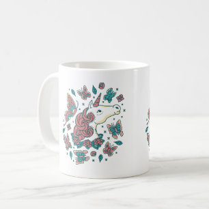 Unicorn and Butterflies Coffee Mug