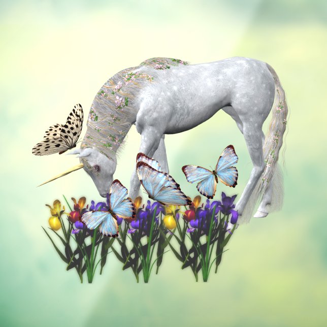 Unicorn And Butterflies Fantasy Window Cling (Sheet 3)