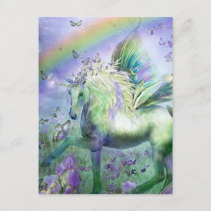 unicorn and butterflies postcard