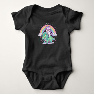 Unicorn and Dino Party Pals Magical Birthday Baby Bodysuit