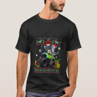 Unicorn and Dinosaur Riding on Truck Ugly Christma