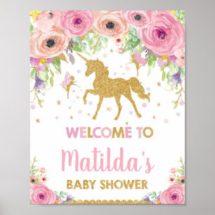 Unicorn and Fairy Baby Shower Party Welcome Sign