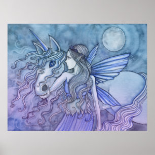 Unicorn and Fairy Poster by Molly Harrison