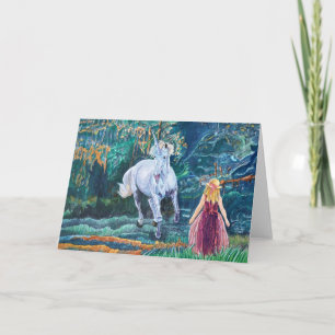 Unicorn and Girl Art Card