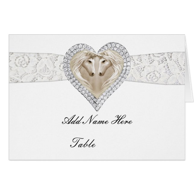 Unicorn And Lace Table Place Card (Front Horizontal)