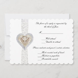 Unicorn And Lace Wedding Response Card