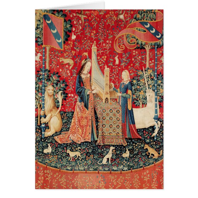 UNICORN AND LADY PLAYING ORGAN,ANIMALS Christmas (Front)