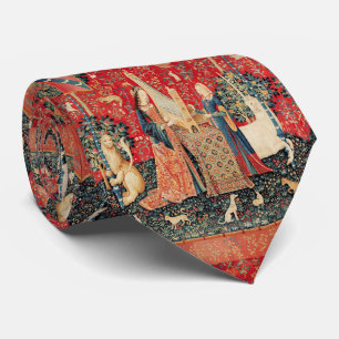 UNICORN AND LADY PLAYING ORGAN,ANIMALS Fantasy Tie