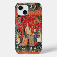 UNICORN AND LADY PLAYING ORGAN,ANIMALS Red Green
