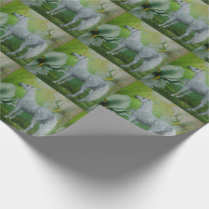 Unicorn And Lily Flowers  Wrapping Paper