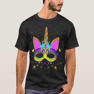 Unicorn and Mask Mardi Gras  Girl Kid Toodler Wome T-Shirt