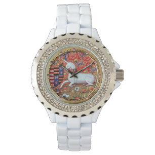 UNICORN AND MEDIEVAL FANTASY FLOWERS,FLORAL MOTIFS WATCH