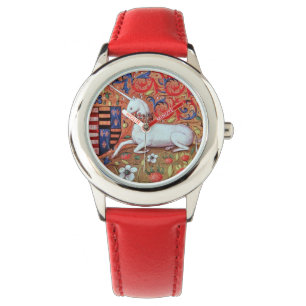 UNICORN AND MEDIEVAL FANTASY FLOWERS,FLORAL MOTIFS WATCH