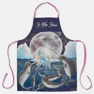 Unicorn and Narwhals Whimsical Art Apron