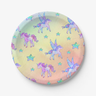 Unicorn and Pegasus Paper Plate