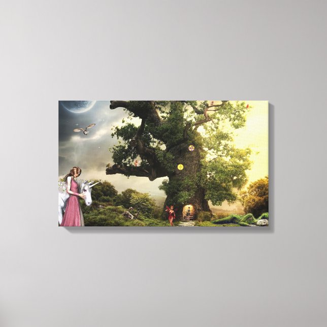 Unicorn and Princess Canvas Print (Front)