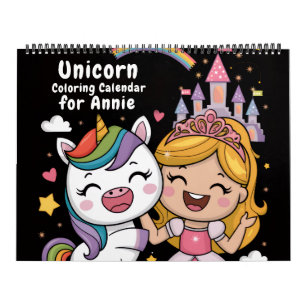 Unicorn and Princess Colouring Calendar