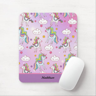 Unicorn and Rainbow Customisable  Mouse Mat