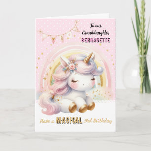Unicorn and Rainbow Happy Birthday Greeting Card