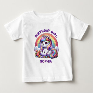 Unicorn and Rainbow Personalised  Baby T-Shirt