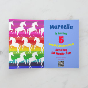Unicorn and Rainbow Personalised Kid Birthday Invitation
