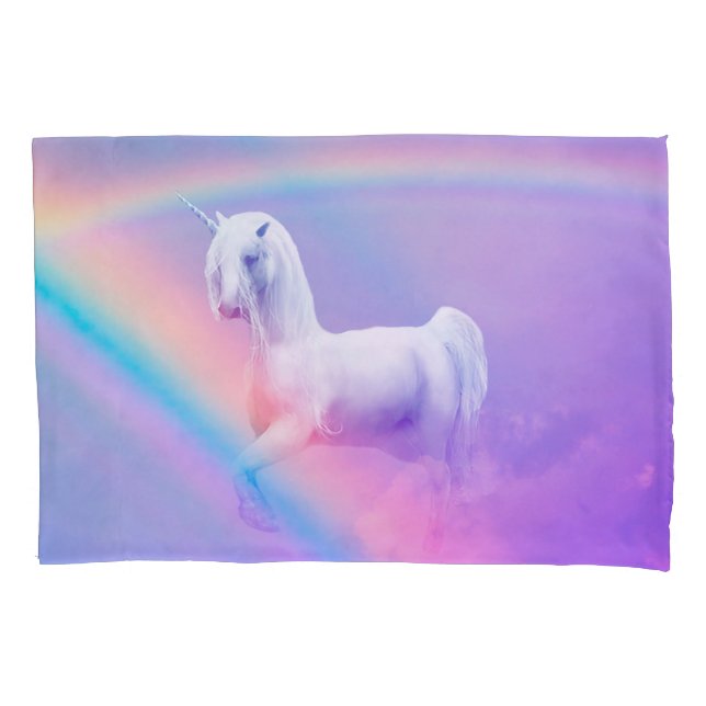 Unicorn and Rainbow Pillowcase (Front)