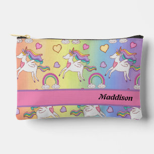 Unicorn and Rainbow  School Toiletry Pencil Pouch 