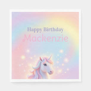 Unicorn and Rainbow Sparkles Birthday Party Napkin