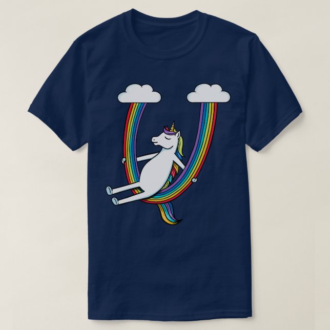 Unicorn and rainbow swing T-Shirt (Design Front)