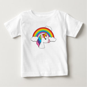 Unicorn and Rainbow with Clouds Kawaii Baby T-Shirt