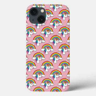 Unicorn and Rainbow with Clouds Kawaii iPhone 13 Case
