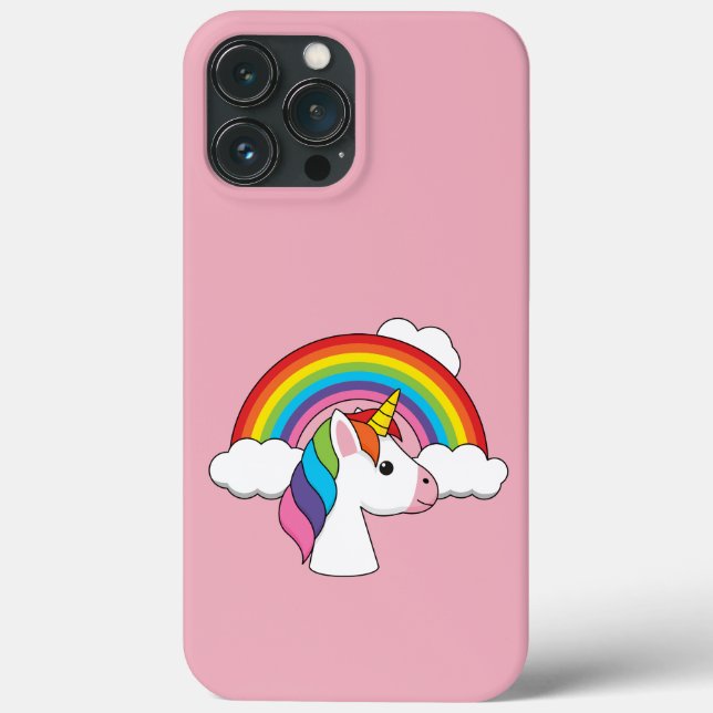 Unicorn and Rainbow with Clouds Kawaii Case-Mate iPhone Case (Back)