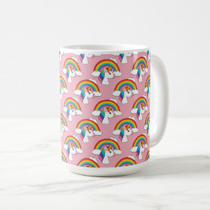 Unicorn and Rainbow with Clouds Kawaii Coffee Mug
