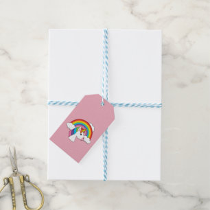 Unicorn and Rainbow with Clouds Kawaii Gift Tags