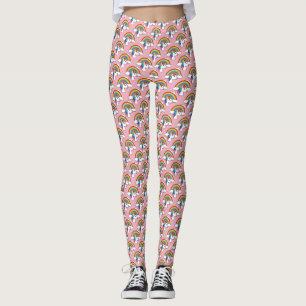 Unicorn and Rainbow with Clouds Kawaii Leggings