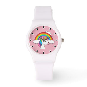 Unicorn and Rainbow with Clouds Kawaii Watch