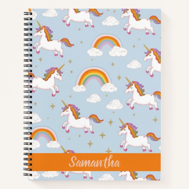 Unicorn and Rainbows Pattern Notebook (Front)