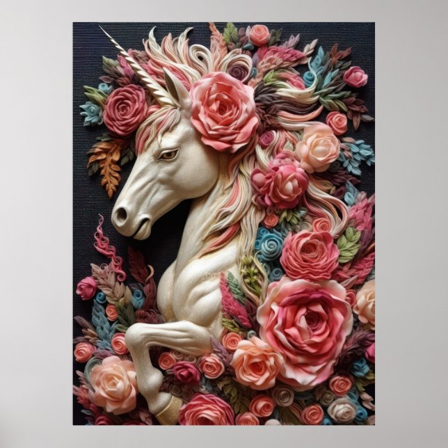 Unicorn and Roses Poster (Front)