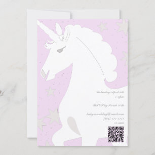 Unicorn and Stars 1st Birthday Invitation