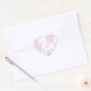 Unicorn and Stars Birthday  Heart Sticker