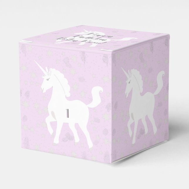 Unicorn and Stars Favour Box (Front Side)
