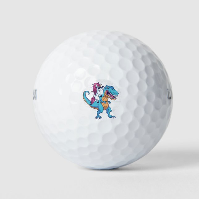 Unicorn and T-Rex Golf Balls (Front)