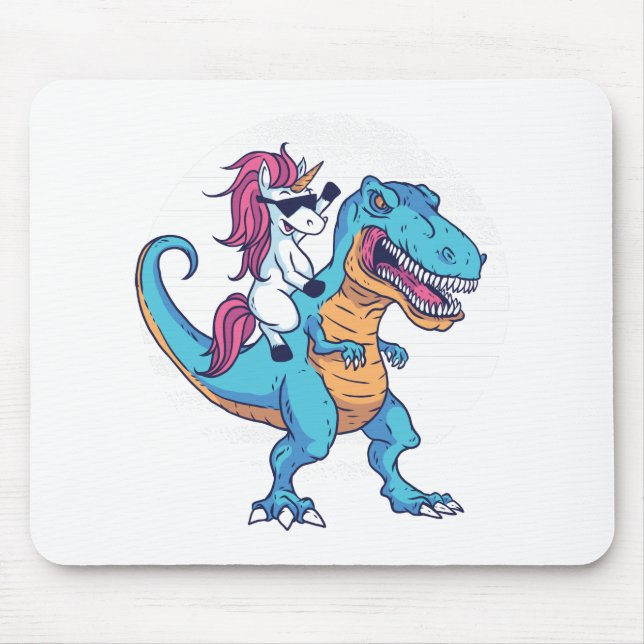 Unicorn and T-Rex Mouse Mat (Front)