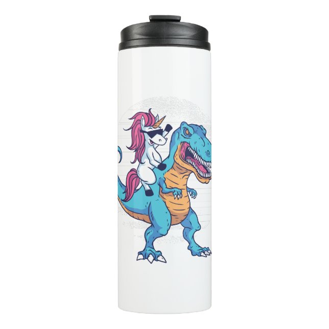 Unicorn and T-Rex Thermal Tumbler (Front)