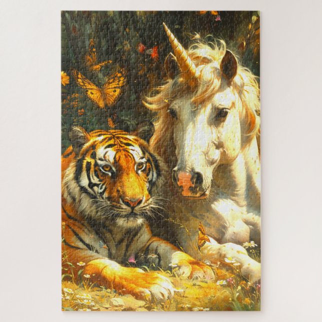 Unicorn and Tiger Jigsaw Puzzle (Vertical)